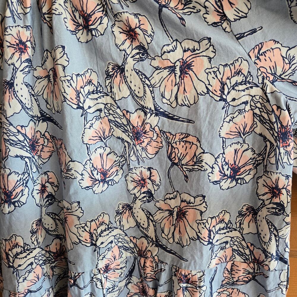 St. Roche Dress Floral Ciel Mini Organic Cotton Puff Sleeve Ombre 4 Cottagecore - Picture 6 of 7
